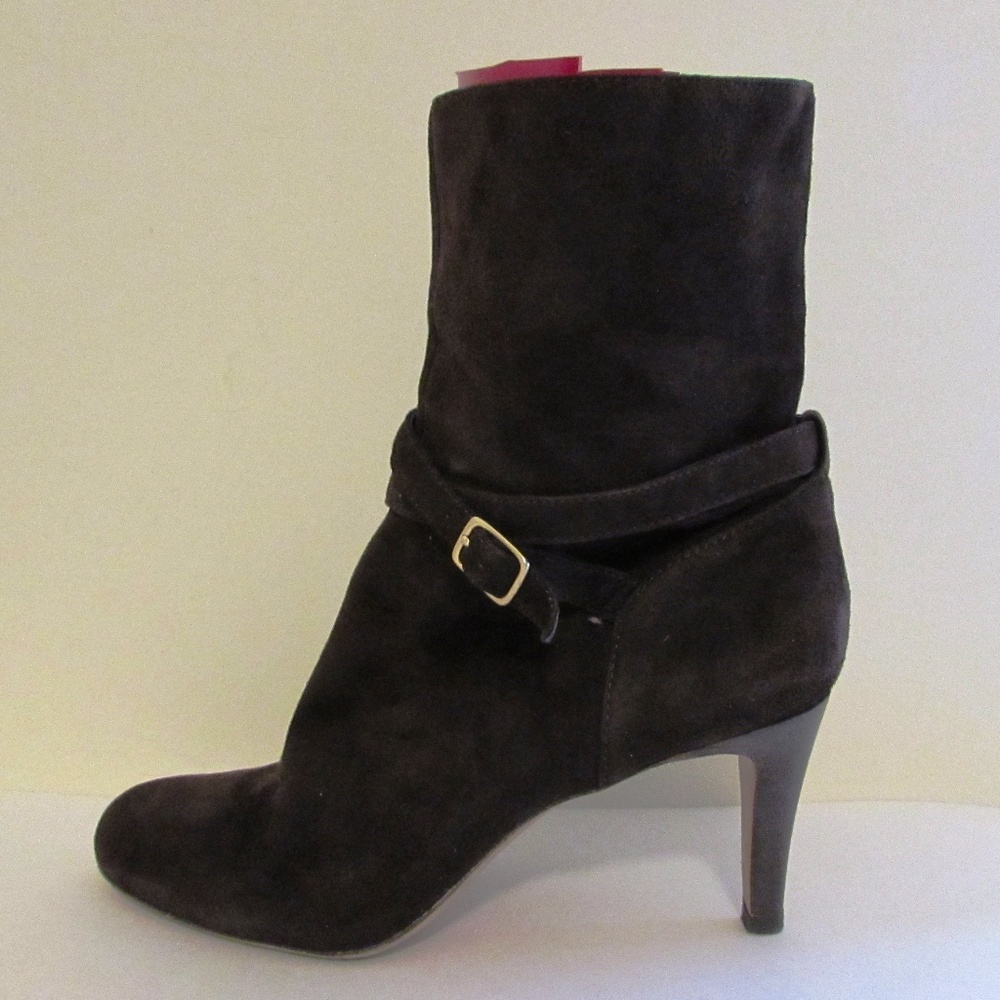Anne Taylor Brown Suede Ankle Boots w/ zipper 8.5M